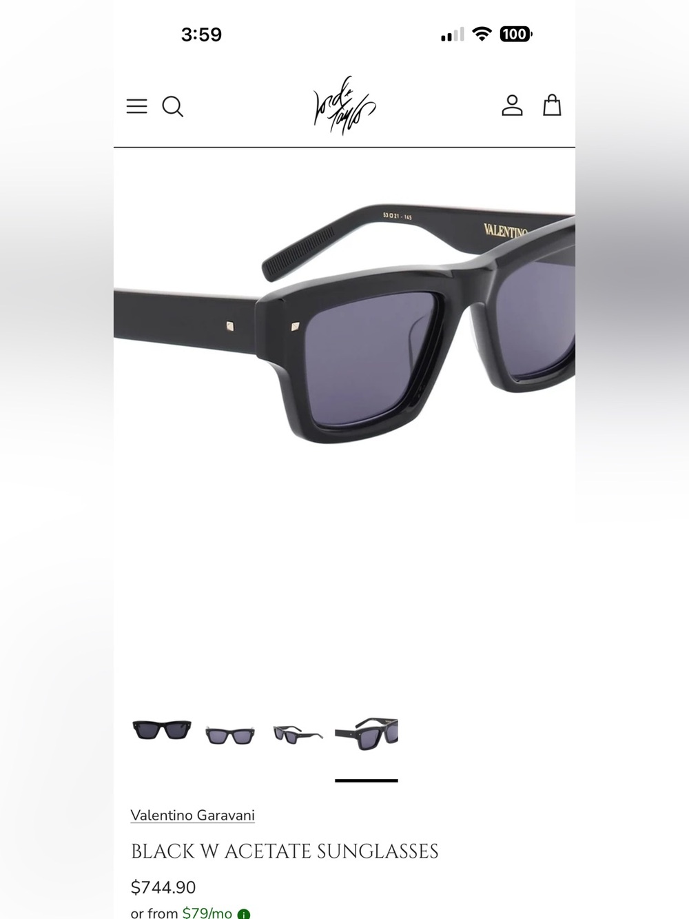 New Valentino Garavani Black Sunglasses XXII VLS-106a-53
